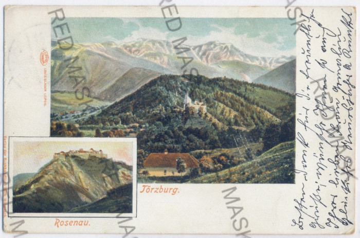 3498 - RASNOV, BRAN, Brasov, Litho - old postcard - used - 1900