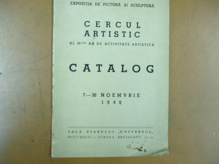 Expoziția de pictură și sculptură Cercul Artistic 7-30 noiembrie 1940 Buc. 011