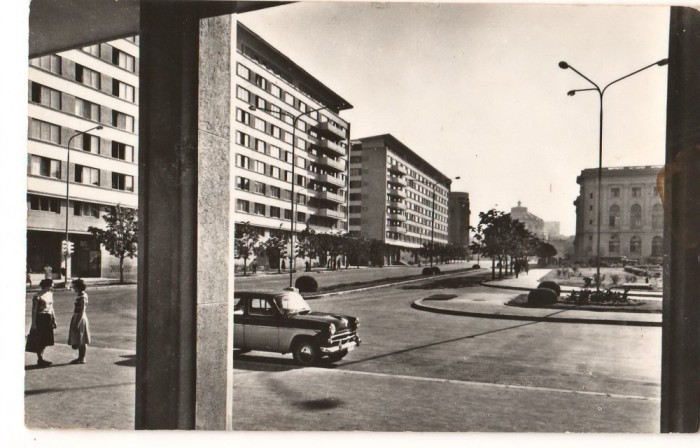 CPI (B7317) CARTE POSTALA - BUCURESTI. VEDERE DIN PIATA PALATULUI R.P.R., 1962