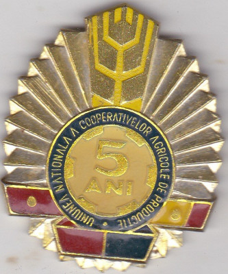 Insigna Uniunea Nationala a Cooperativelor - 5 ani (verde) foto