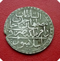 Moneda otomana 30 para Mustafa III 1757 D= 35 mm , G= 12 , 5 gr foto