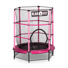 Klarfit Rocketkid, 140 cm trambulina, plasa interna de securitate, roz foto