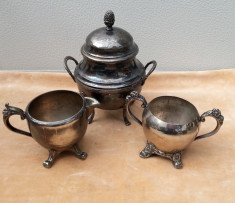 Set ceainic vechi argintat, marcat ER232 foto