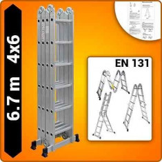 Scara aluminiu articulata 650 cm 6,5 m foto