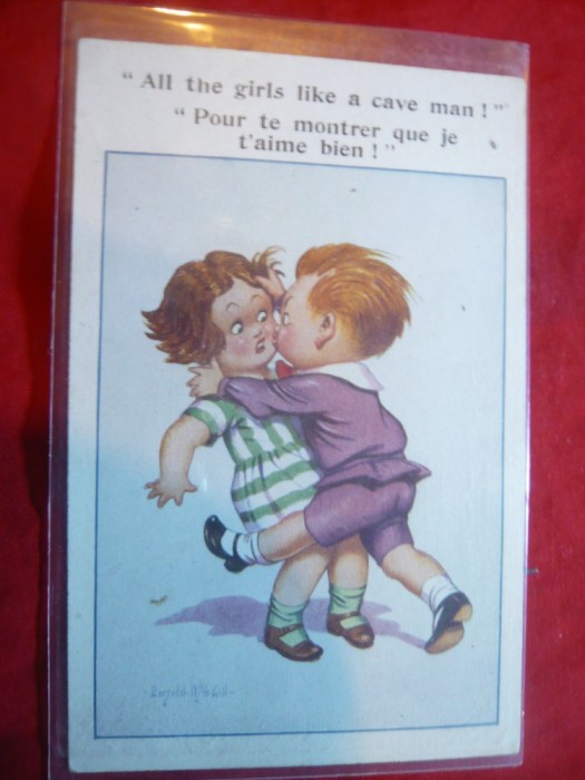 Ilustrata comica - Dragoste cu nabadai - semnat Donald Mc Gill
