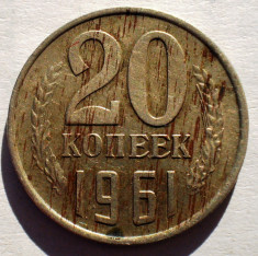 1.655 RUSIA URSS 20 KOPEKS KOPEEK KOPEICI COPEICI 1961 EROARE 3,36g foto