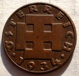 E.204 AUSTRIA 2 GROSCHEN 1934 RARA