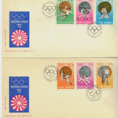 MEDALII OLIMPICE MUNCHEN 1972 2 FDC