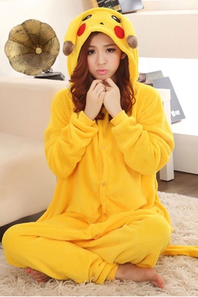 PJM14-9 Pijama kigurumi, tip salopeta cu model Pikaciu foto mare PJM14-9 Pijama kigurumi, tip salopeta cu model Pikaciu foto mare
