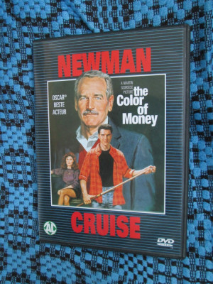 THE COLOR OF MONEY (1 DVD ORIGINAL cu PAUL NEWMAN si TOM CRUISE) foto