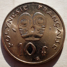 1.853 POLINESIA POLYNESIA FRANCEZA 10 FRANCS FRANCI 2001 foto