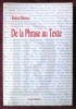 &quot;DE LA PHRASE AU TEXTE&quot;, Rodica Dariescu, 2003. Carte noua