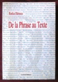 Cumpara ieftin &quot;DE LA PHRASE AU TEXTE&quot;, Rodica Dariescu, 2003. Carte noua