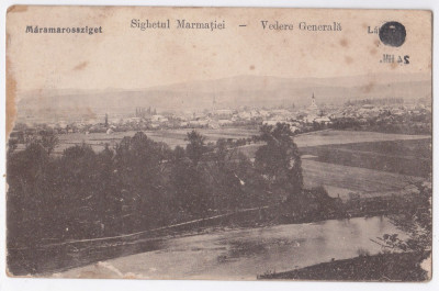 Sighetul Marmatiei Maramarossziget vedere generala CP aprox 1915 circulata 1952 foto