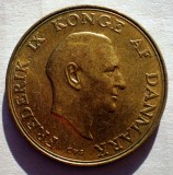 1.767 DANEMARCA FREDERIK IX 1 KRONE 1957 XF, Europa, Bronz-Aluminiu