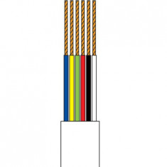 CABLU TELEFONIC 6 FIRE ALB ROLA 10M EDC foto