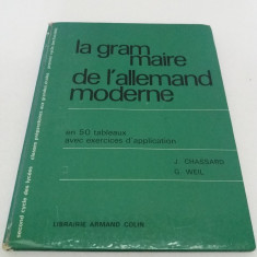 LA GRAMMAIRE DE LALEMAND MODERNE*EN 50 TABLEAUX AVEC EXERCICES DAPPLICATION/1966