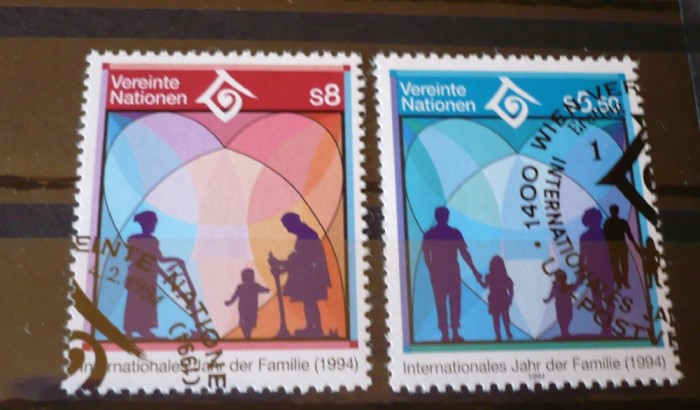 NATIUNILE UNITE VIENA 1994 – ANUL FAMILIEI, serie stampilata UN9 foto mare NATIUNILE UNITE VIENA 1994 – ANUL FAMILIEI, serie stampilata UN9 foto mare
