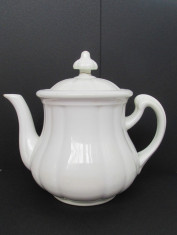 Ceainic portelan alb vintage elegant calitate anii &amp;#039;70 ustensile bucatarie vechi foto