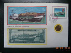 Paraguay - Plic ( FDC ), moneda si bancnota. foto