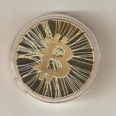 Bitcoin 2013 placat cu aur 24k Satoshi Nakamoto - PROFF - UNC foto