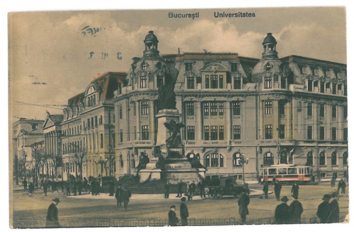 3514 - BUCURESTI, University, tramway - old postcard - used - 1933