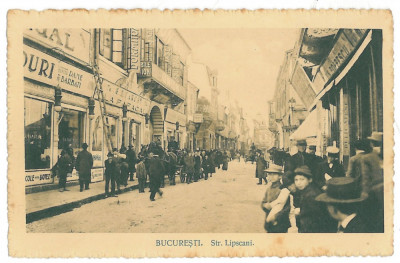 3541 - BUCURESTI, Lipscani street, stores, Romania - old postcard - used foto