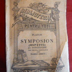 Platon - Symposion -Ed.1921 trad. V.Grecu BPT 1103