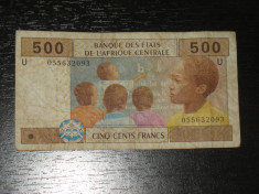 Bancnota 500 franci Africa Centrala 2002,Cameroon circulata foto