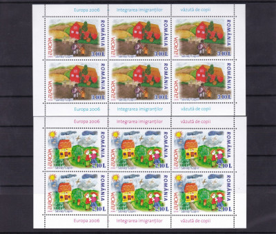 ROMANIA 2006 LP 1718 a EUROPA 2006 BLOCURI DE 6 TIMBRE MNH foto