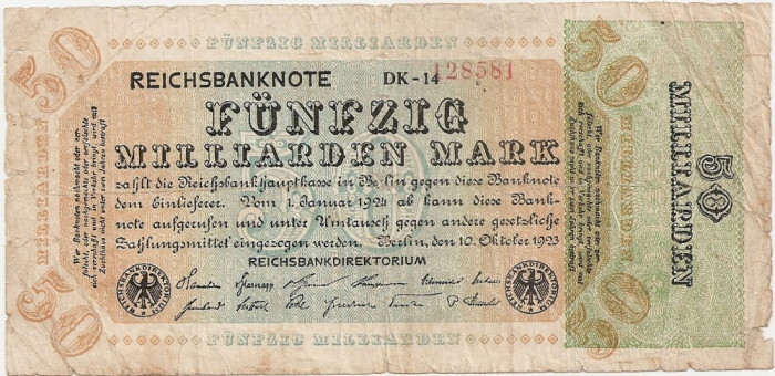 GERMANIA 50 MILLIARDEN MARK 1923 U