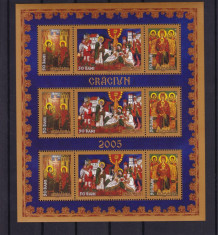 ROMANIA 2005 LP 1704 b CRACIUN MINICOALA 3 SERII DANTELATE MNH foto