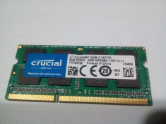 Memorie RAM DDR3 laptop CRUCIAL 8GB 2Rx8 PC3L 12800 la 1600 Mhz foto