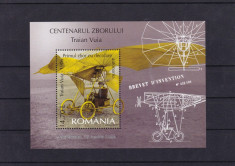 ROMANIA 2006 LP 1713 CENTENARUL ZBORULUI TRAIAN VUIA COLITA DANTELATA MNH foto