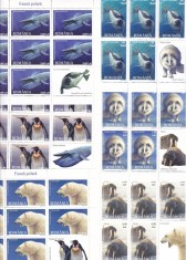 ROMANIA 2007 LP 1791 b FAUNA POLARA MINICOLI 8 TIMBRE + 1 VINIETA MNH