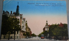 ORADEA (Nagyvarad) - Str. Rakoczy, palatul Darvasy si Gerliczy - 1917 - tramvai foto