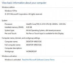 Sistem Intel i5 Quad 3.2 GHz , Win 10 x64, i5-2310, 8GB DDR3, 2x HDD 500GB &amp;amp; 1TB foto