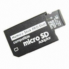 Card adaptor micro SD SDHC la produo Memory Stick MS Pro Duo PSP sau camera SONY foto