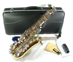 Saxafon curbat ALT auriu+argintiu Cherrystone ALTO Saxophone Mi b (E b) nou foto