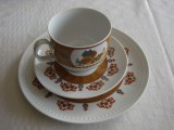 Ceasca cu farfurioara si farfurie prajitura din portelan ROSENTHAL Fine China, Decorative