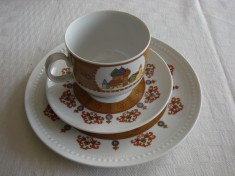 Ceasca cu farfurioara si farfurie prajitura din portelan ROSENTHAL Fine China