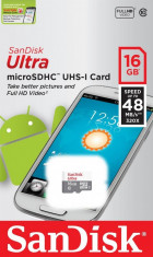 SanDisk ULTRA ANDROID Micro SDHC Card 16GB 48MB/s Class UHS-I foto