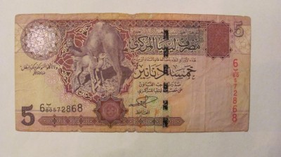 CY - 5 dinari dinars 2004 Libia Libya foto