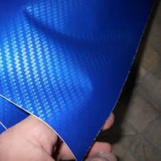 Folie carbon 3d albastra 152cm fara bule de aer