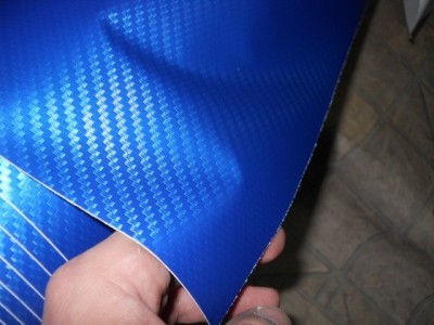 Folie carbon 3d albastra 152cm fara bule de aer foto