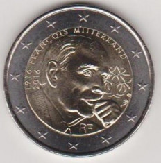 moneda 2 euro comemorativa FRANTA 2016-Mitterrand, UNC foto