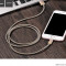 Cablu Hoco U5, USB + Lightning, cablu imbracat inele otel inoxidabil, GOLD