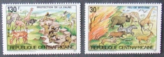 R. CENTRAFRICANA 1983 - FAUNA PROTEJATA, 2 VALORI NEOBLITERATE - E4743 foto