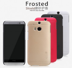 Husa HTC ONE M8 Super Frosted Shield + Folie Protectie by Nillkin Neagra foto