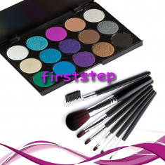 Oferta truse machiaj profesionale 15 culori + set 7 pensule make up Fard ochi foto